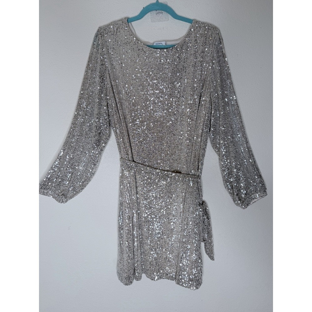 Rickis Sequinβ Dress Womens 2XL Gold Shimmer Sparkle Glam Party Event NWT$79
